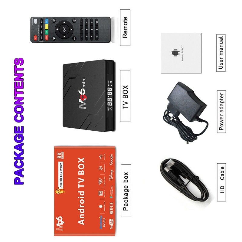 HDMI 2.1 Smart Media Box Прочный, портативный Android TV Box Для смарт-телевизора