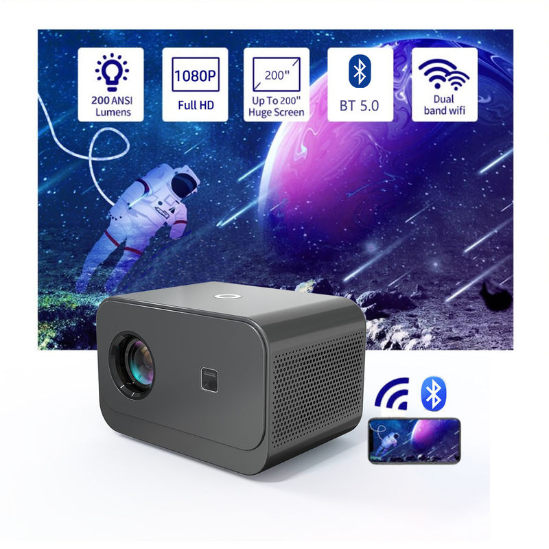 Новый продукт Электрический фокус LED+LCD HDMI проектор, совместное использование экрана мобильного телефона / зеркальное отображение экрана