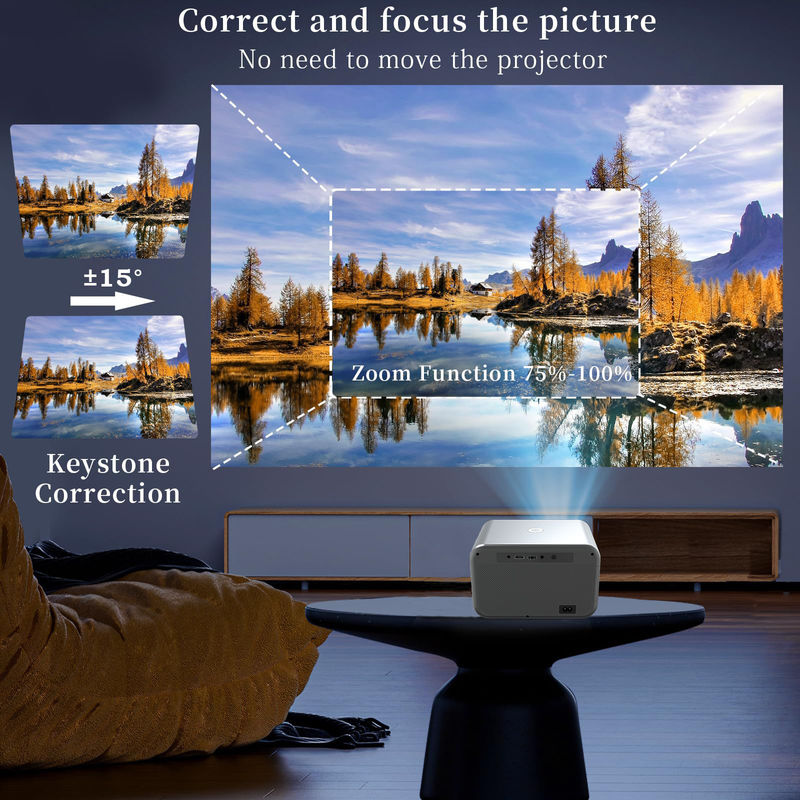 AC100-240V, 50/60Hz Android 9.0 Новый продукт Электрический фокус LED+LCD HDMI проектор 200 люмен