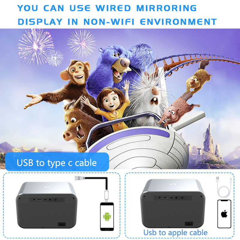 AC100-240V, 50/60Hz Android 9.0 Новый продукт Электрический фокус LED+LCD HDMI проектор 200 люмен