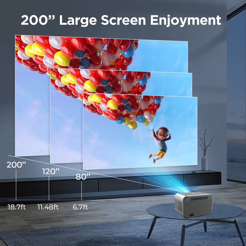Электрический Фокус LED+LCD HDMI Проектор 200 люменов Многосцена Проекционное расстояние 0,6-5 м