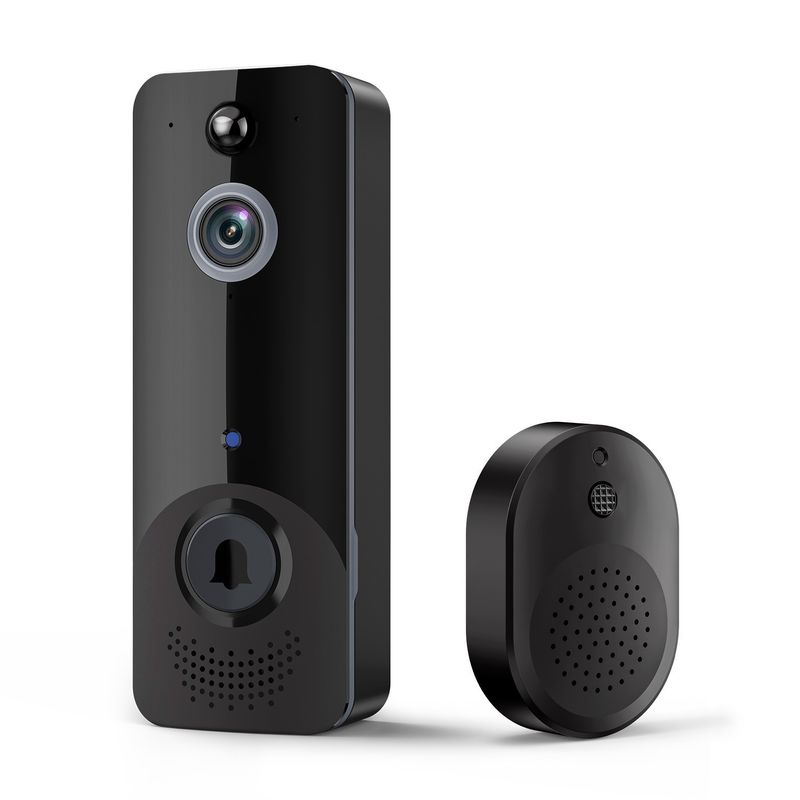 Приложение Smart Wireless Ring Дверное колокольчико с колокольчиком 140 градусов Широкий угол низкой мощности Видео Дверное колокольчико