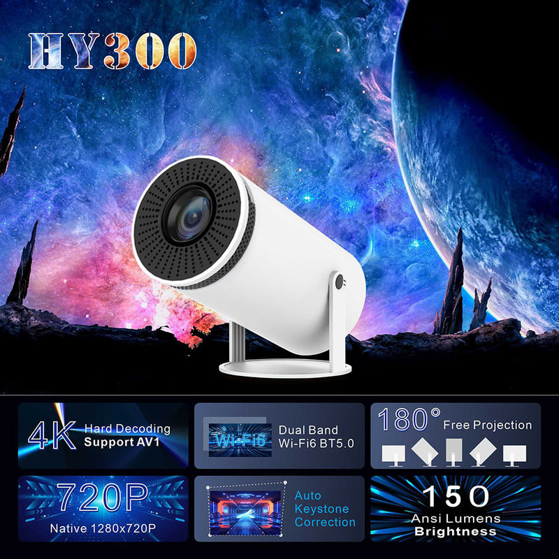 Портативный ЖК-проектор HY300 с 1280*720P Native Resolution 2.4G/5G/BT4.1