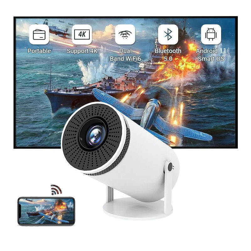 HY300 Android 11.0 портативный проектор 2,69 дюйма LCD TFT дисплей 150 Ansi Lumens Домашний кинопроектор