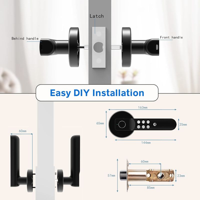 Полированная отделка Smart Door Lock 5.67 X 2.91 X 0.2 дюймов Android контроллер