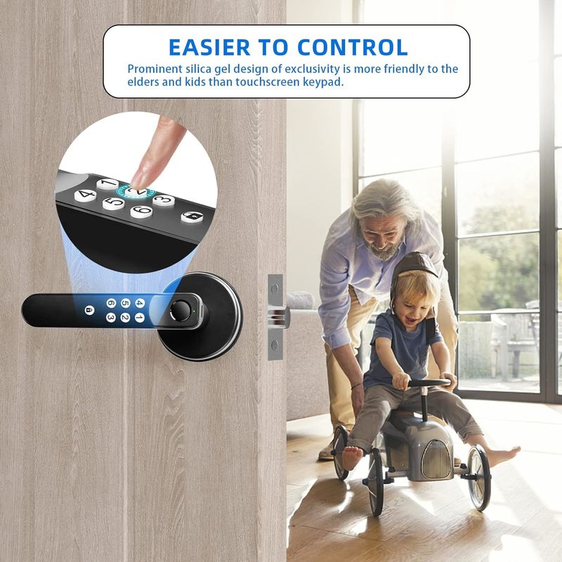 Полированная отделка Smart Door Lock 5.67 X 2.91 X 0.2 дюймов Android контроллер