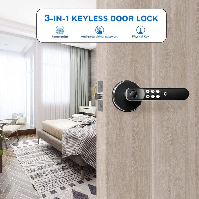 Полированная отделка Smart Door Lock 5.67 X 2.91 X 0.2 дюймов Android контроллер